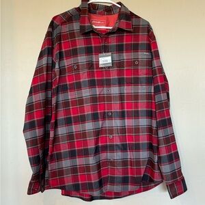 XL classic fit Eddie Bauer plaid button down NWT